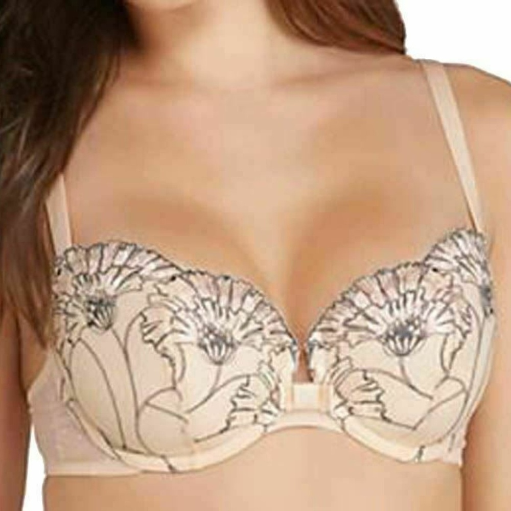 WACOAL DAHLIA UNDERWIRED HALF-CUP PUSHUP BRA BLUSH